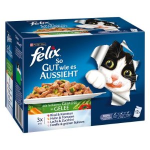 🐱 Analyse et infos sur Felix Tendres Effilés en gelée legumes (pâtée pour  chat) 🐶