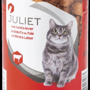 🐱 Analyse et infos sur Juliet Émincés premium en sauce pour chats Au boeuf  et au foie (pâtée pour chat) 🐶